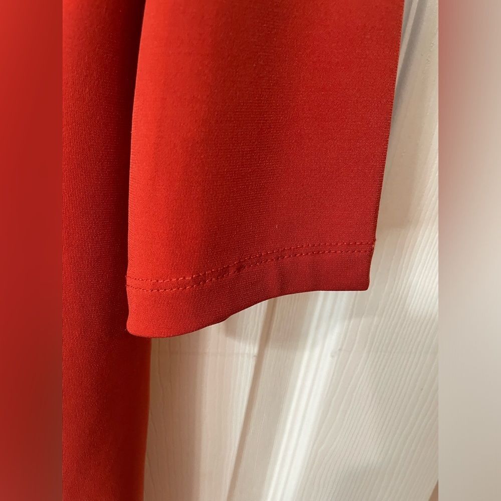 Susan Graver Essentials Womens Size Small Orange Liquid Knit Top 3/4 Sleeve EUC - Picture 3 of 7